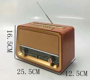 Radio rétro vintage en bois RAISENG R-1969BT avec cadran rotatif, basses puissantes, FM AM SW, Espresso - Product Image 4