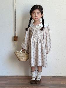 QM2025 primavera nuovo arrivo neonato bambino ragazze abiti con stampa floreale piccolo bambino vestito da principessa abbigliamento - Product Image 4