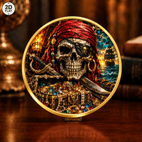 Pièce de monnaie fantaisie personnalisée en gros, thème Tête de Pirate, pièce de collection, pièce commémorative, pièce de collection en fer