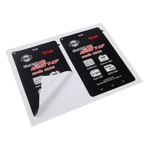 Etiqueta de papel PET negro laminado mate brillante, calcomanías de vinilo personalizadas de buena calidad, producto electrostático impermeable