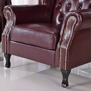 Chaise de salon en cuir synthétique, siège de style américain Antique - Product Image 3
