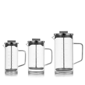 Cafetière à piston en verre borosilicate à paroi simple et acier inoxydable 304, 350 ml - Product Image 1