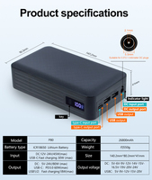 Power Bank pengisi daya portabel 26800mAh & Power Bank 26800mAh 80W, dengan kabel bawaan yang kompatibel dengan Tablet ponsel
