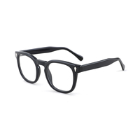 Montura de Gafas Geométricas de Acetato Retro Moderno, Gafas Ópticas Premium, Color Transparente, Diseño Personalizado