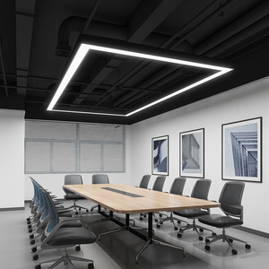 Lampada <span class=keywords><strong>a</strong></span> Pannello <span class=keywords><strong>LED</strong></span> per Ufficio, Moderna Lampada Lineare <span class=keywords><strong>a</strong></span> <span class=keywords><strong>Sospensione</strong></span> in Alluminio, Luce da Soffitto Regolabile in Altezza per Stanze e Corridoi, 220V - Product Image 3