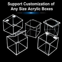 Boîte de présentation en acrylique transparente personnalisée avec couvercle, boîte de rangement, boîte cadeau, boîte de protection anti-poussière