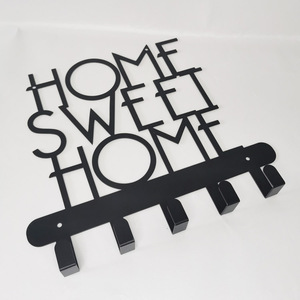 <strong>Home</strong> Sweet <strong>Home</strong> <strong>Decorative</strong> Metal Wall <strong>Hook</strong> Black Durable Finish Powder Coated <strong>Key</strong> Holder Wall Mounted With 5 <strong>Hooks</strong> <strong>Key</strong> Rack - Product Image 3