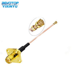 <span class=keywords><strong>RF1</strong></span> U.FL à RP-SMA femelle RG178 4 trous bride montage sur panneau Pigtail extension d'antenne cavalier RF câble assemblage - Product Image 1