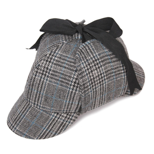 Dairui Herringbone Tweed lana Newsboy gorra deportiva Deerstalker sombrero orejeras bordado-impreso para disfraz de detective béisbol - Product Image 3