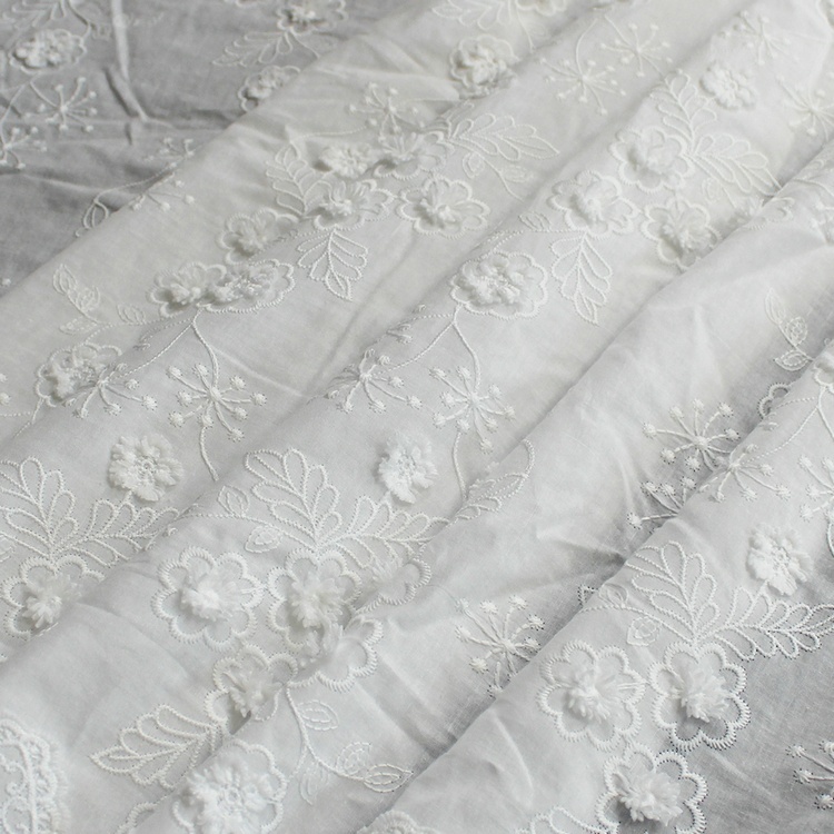 Custom 130cm Tencel Cotton Embroidered Lace