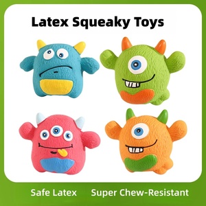 ナチュラルラテックスマルチカラー犬用チューインタラクティブおもちゃ耐久性のある歯科ケア、チュー音、簡単なクリーン、屋内 & 屋外での使用 - Product Image 4