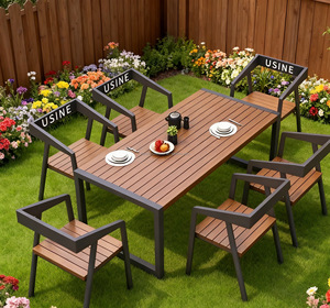 Table de jardin d'extérieur, table de salle à manger de restaurant, table de <span class=keywords><strong>balcon</strong></span>, simple, moderne, imperméable, protection solaire, prix bas - Product Image 4