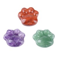 Ornements de patte de chat en pierre naturelle de haute qualité, améthyste, quartz rose, pierre énergétique, décoration d'intérieur