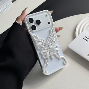 Moda mariposa sin marco ahueca hacia fuera la caja del teléfono para iPhone 11 12 13 14 15 16 17 <span class=keywords><strong>Pro</strong></span> Max transpirable duro PC cubierta Shell 17 <span class=keywords><strong>Air</strong></span> - Product Image 4