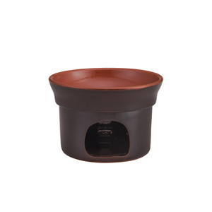 Bagnacauda Ø 14 cm H 9 cm, Color Marrón, Arcilla Refractaria, Dos Tonos, Vulcania - Product Image 1