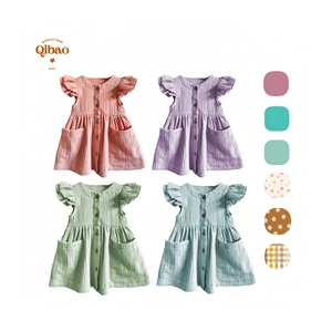 Custom Toddler Girls Fly Sleeve Round Neck Crepe Quality Children <strong>Dress</strong> Lovely <strong>Kids</strong> <strong>Dress</strong> - Product Image 1