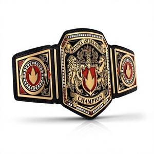 Cinturón de Campeonato de Lucha Libre Personalizado para Adultos, Diseño a Medida, Cinturones de Boxeo de Cuero Genuino, Cinturón de Campeonato de Metal de Latón de 4 mm de Primera Calidad - Product Image 1
