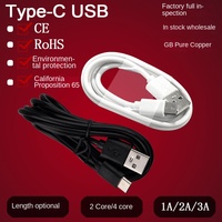 Cable de Carga USB Tipo-C 2A, Cubierta de PVC de Cobre Puro, Compatible con Bancos de Energía para Auriculares y Pequeños Electrodomésticos