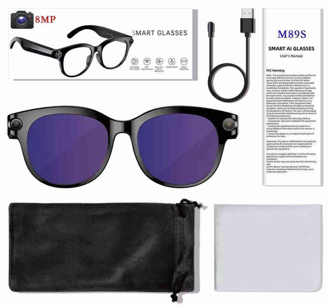 Best-selling Smart Glasses of 2026 M89s Ai Glasses Outdoor Video Pictures Audio Recording Translation Photo AI Smart Glasses