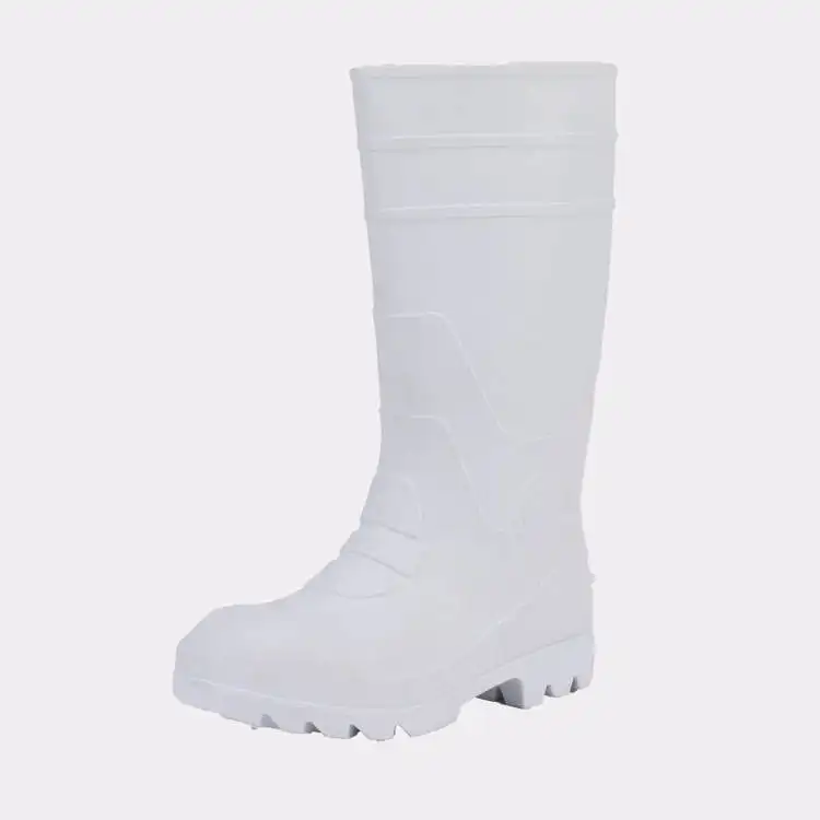Botas de chuva brancas masculinas, botas de borracha pvc à prova d'água, unissex, antiderrapante, para homens, 2023