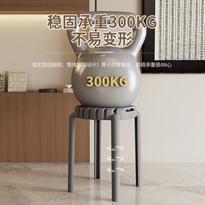เก้าอี้พลาสติกสมัยใหม่ 32x32x45 ซม. ดีไซน์มินิมอลแบบซ้อนได้ สำหรับเฟอร์นิเจอร์ห้องนั่งเล่นที่บ้าน - Product Image 4