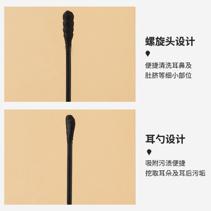 Cotton Swabs Double-Ended <b>For</b> Ear Cleaning And Blackhead <b>Removal</b> Disposable Solid Color 100Pcs Per <b>Box</b> - Product Image 5