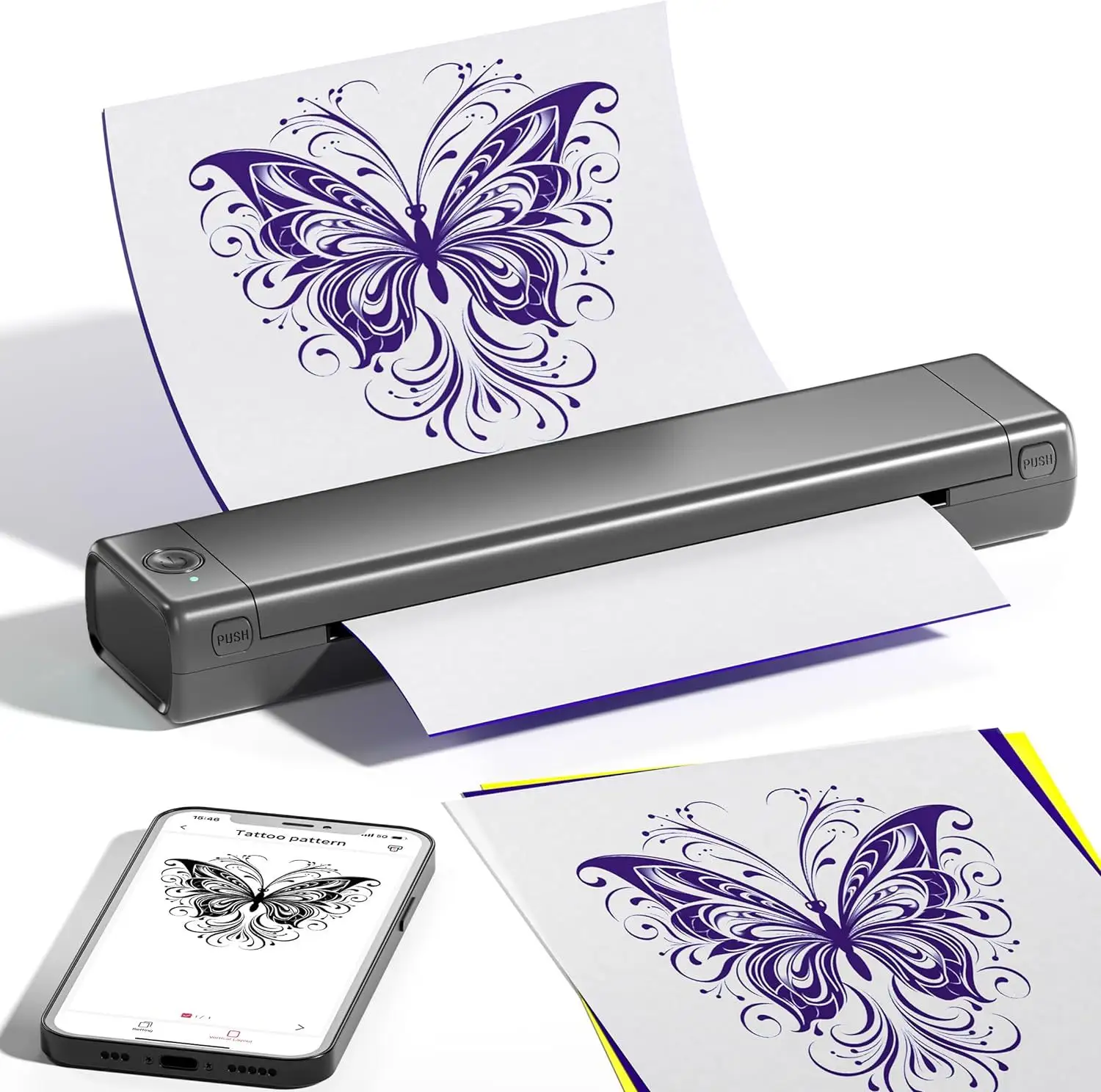 Phomemo M08F Wireless Tattoo Transfer Stencil Printer Thermal Tattoo Printer Kit for Tattoo Artists & Beginners