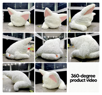 Modèle de chat gonflable géant de 13 pieds, blanc, en peluche, pour publicité commerciale, personnage gonflable, décoration animale gonflable