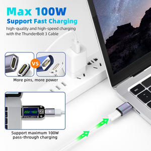 EONLINE 3D UV magnétique OTG USB C à Type C 100W 5A convertisseur magnétique à charge rapide USB C adaptateur connecteur de données pour <span class=keywords><strong>macboo</strong></span> - Product Image 3