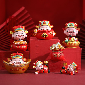 Yu Mo God Of Wealth Candy Tray Multi Functional Decorative <b>Ornament</b> Phone Holder <b>Car</b> Decoration Gift - Product Image 4