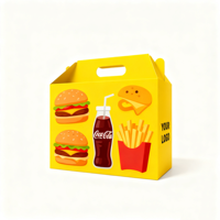 Cajas de Papel Kraft Desechables para Empacar Hamburguesas de Pollo y Papas Fritas, Cajas de Papel para Empacar Pollo Frito, Empaque de Alimentos de Papel Kraft Personalizado