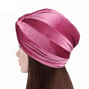 Turban extensible torsadé pour femme, bonnet chimio pour le cancer, couvre-chef, foulard, turban en velours, cadeau - Product Image 3