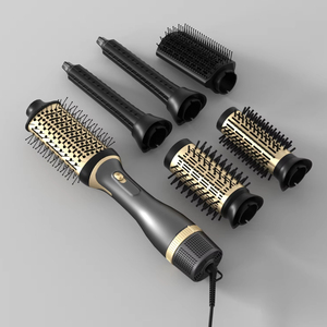 Chuyên nghiệp 6 trong 1Nagative ion tóc ép tóc lược bàn chải tự động điện Điện kết thúc tốt đẹp lọn tóc Bộ - Product Image 1