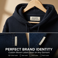 Étiquette de vêtement personnalisée avec logo de marque, multicolore, en sergé de coton haute densité, tissée, pour vêtements streetwear et sportifs