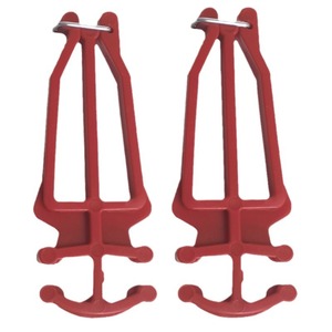 Support de ski double plaque en plastique rouge et bleu, diamètre de poteau max. 18 mm, pour stockage de snowboard individuel - Product Image 3