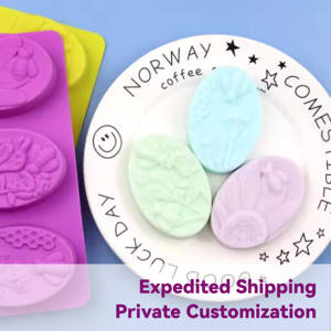 Non-toxic, Durable, Food-grade <b>Silicone</b> Oval Multi-shape Soap Mold for Making Common Oval-shaped Soaps at Home - Product Image 1