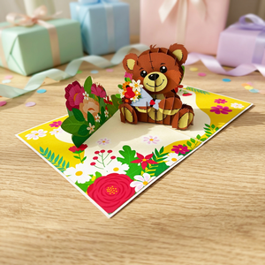 Éxito de Ventas, Osito de Peluche 3D Personalizado, Tendencia en Vietnam, Tarjeta de Felicitación Hecha a Mano, Animal de Papel Lavable, Decoración para el Hogar, Regalos - Product Image 1