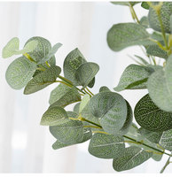 Feuilles d'eucalyptus artificielles vertes et rouges pour Noël, la maison, les mariages, les arrangements floraux, feuilles d'eucalyptus artificielles séchées