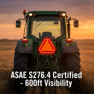 Segnale triangolare di avvertimento in alluminio ad alta riflettività ASAE S276.4 per veicoli a movimento lento (SMV) come golf cart e trattori - Product Image 6