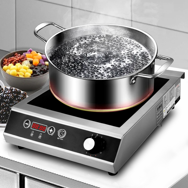 Moseener Commercial Single Infrared Cooker Burner 3500W Stainless Steel Induction Electric Stove for Home Use