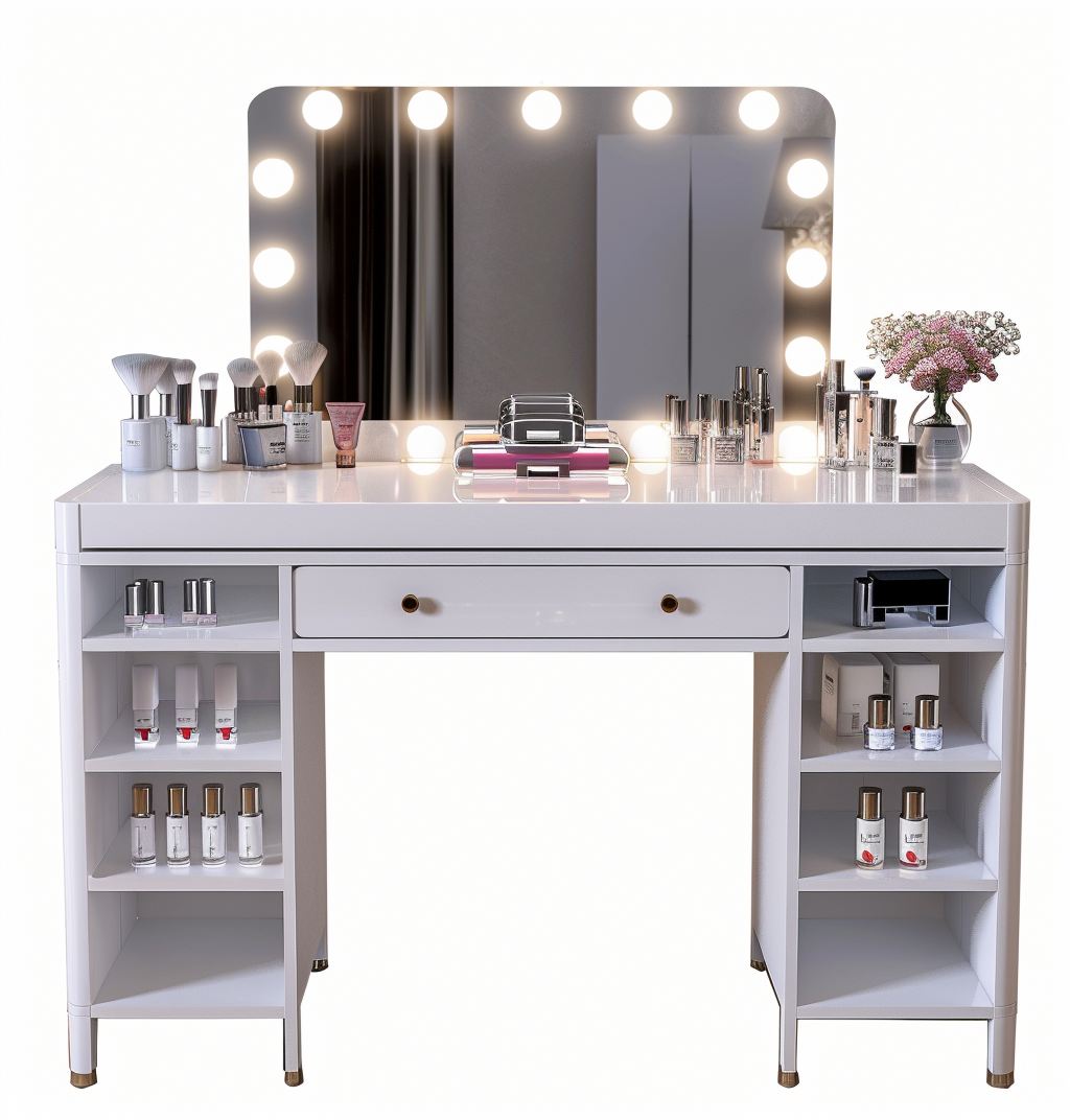 solid wood color vanity makeup set