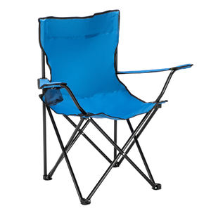 32x19x31in Blue Garden Camping <b>Chair</b> with Stainless Steel Frame Portable Outdoor Furniture in Oxford Cloth - Product Image 1