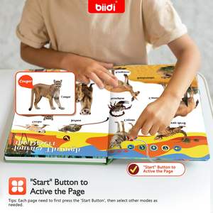 Libro di apprendimento per l'educazione precoce dei bambini curiosi modalità intelligenti del mondo animale parlante inglese interattivo - Product Image 5