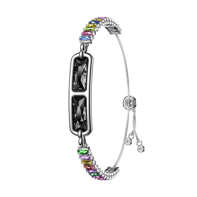 Smart Bracelet, Screenless Fitness Tracker with Step Counter, Bluetooth, Gemstone Chain, Universal for Seniors and Adults