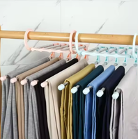 Organisateur de pantalons mural rétractable à 5 niveaux en acier inoxydable, gain de place, type crochet, pour rangement de garde-robe