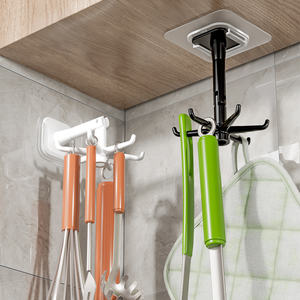 Gancio Girevole Salvaspazio per Porta dell'Armadio, Portautensili da <span class=keywords><strong>Cucina</strong></span> Rotante, Installazione Senza Foratura, Montaggio Facile - Product Image 4