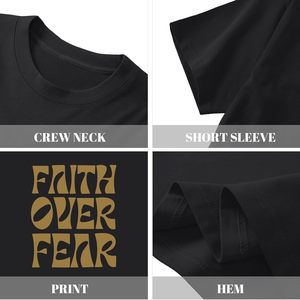 Camiseta FOXA Faith Over Fear de manga corta para hombre, 100% algodón, camiseta gráfica inspiradora, Isaías 41:10 - Product Image 6