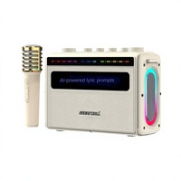 Machine de karaoké portable Mini KTV avec batterie au lithium 5.3 20W, affichage intelligent des paroles IA, enceinte de karaoké extérieure en ABS