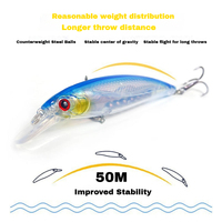 Vente en gros transfrontalière de leurres de pêche bioniques 5g/13.4g, leurres artificiels flottants en plastique ABS rigide avec feuille holographique, type Minnow