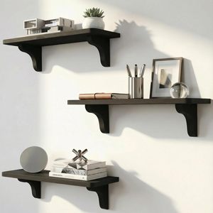 Étagère murale double niveau robuste en bois massif détachable pour salon, salle de bain et cuisine (stockage alimentaire et épices) - Product Image 2